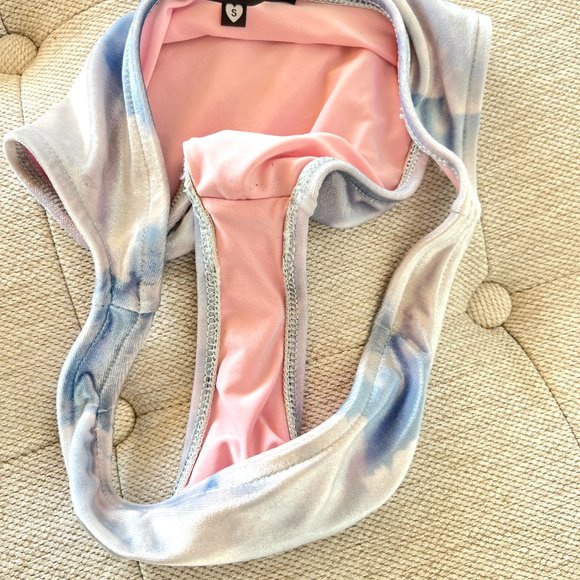 WILDFOX Intimates Velvet Cloud Print Bralette and Brief Set, Cupid, Small - Picture 8 of 8